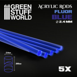 TIGES ACRYLIQUES ROND 2,4 MM FLUOR BLEU