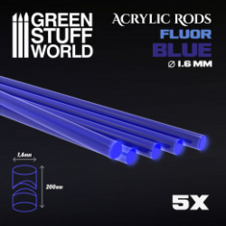 TIGES ACRYLIQUES ROND 1,6 MM FLUOR BLEU