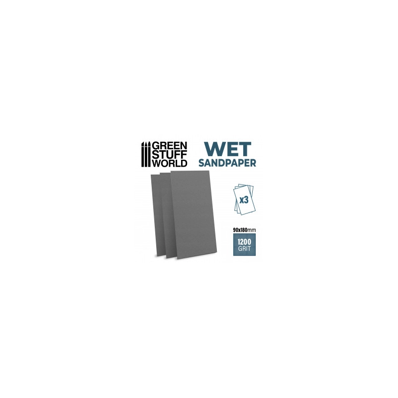 Papier de verre humide et waterproof 180x90mm - 1200 grit