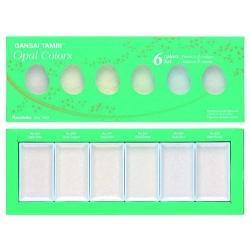 Coffret de 6 godets de peinture aquarelle japonaise Gansai Tambi - reflets opalescents