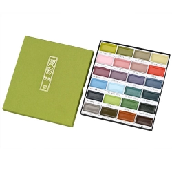 Coffret de 24 godets de peinture aquarelle japonaise Gansai Tambi -  sélection Arts Déco