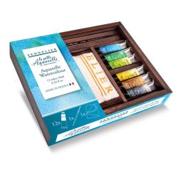 Coffret en bois de 12 tubes 10ml La Petite Aquarelle - Sennelier