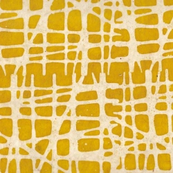Traverse Jaune Lokta ciré bords frangés 50x75cm