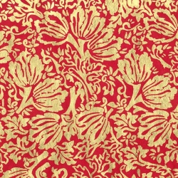 Tulipes Or sur Lokta rouge 50x75cm