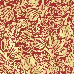  Tulipes Or sur Lokta rouge foncé 50x75cm