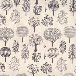 Bamsa Forêt imprimé gris sur lokta naturel 50x75cm