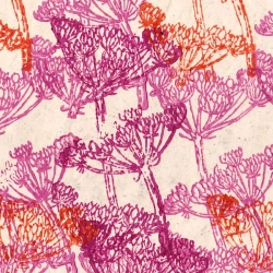 Fleurs d'Anis Feu sur lokta naturel 50x75cm