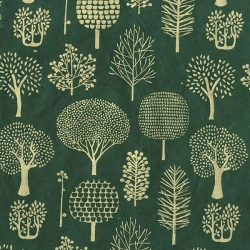 Forêt Or sur lokta vert foncé 50x75cm
