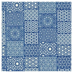 Vitraux Jali Bleu sur papier 100g 50x70cm