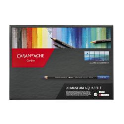 Coffret de 20 crayons aquarelle extra-fins Museum Caran d'Ache - Marine