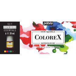 Coffret de 6 encres aquarellable Colorex 20ml - Pébéo