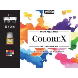 Encre aquarellable Colorex - Set de 12 x 20ml 