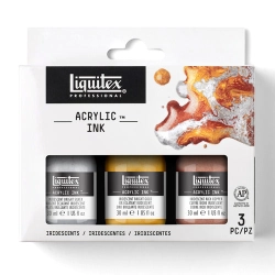Coffret de 3 encres Acrylic Ink Liquitex - couleurs iridescentes