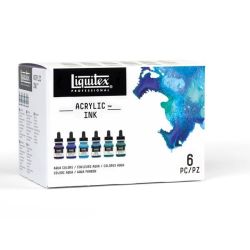 Coffret de 6 Encres Acrylic Ink Liquitex - Aqua