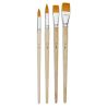 Set de 4 brosses polyamide doré manche long - Pébéo