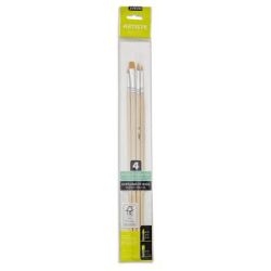 Set de 4 brosses polyamide doré fines - Pébéo