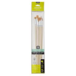 Set de 5 brosses polyamide doré - Pébéo