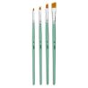 Set de 4 pinceaux courts polyamide doré biseautés - Pébéo