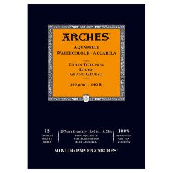 Papier aquarelle grain torchon Arches 300g collé un côté