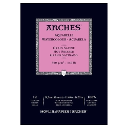 Papier aquarelle grain satiné Arches 300g collé un côté