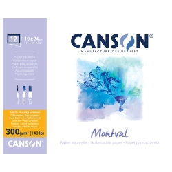 Papier aquarelle encollé 4 côtés Montval Canson 300g