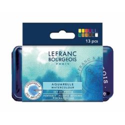 Coffret de 12 demi-godets de peinture aquarelle fine - Lefranc&bourgeois