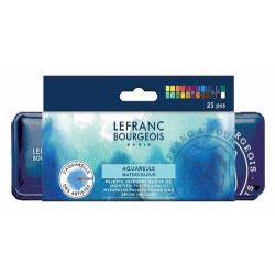 Coffret de 24 demi-godets de peinture aquarelle fine - Lefranc&bourgeois