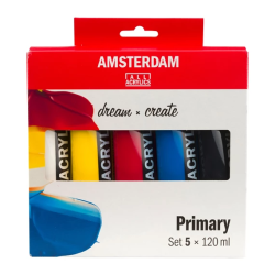 Coffret Acrylique fine couleurs primaire Amsterdam - Royal Talens 120ml