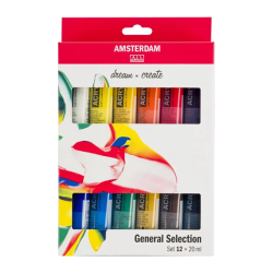 Coffret de 12 peintures acrylique Amsterdam - Royal Talens - 20ml