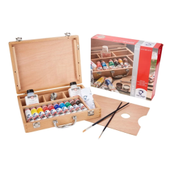 Coffret de 10 tubes de peinture acrylique fine Van Gogh - 40ml + accessoires