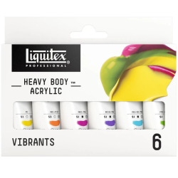 Coffret de 6 tubes de peinture acrylique vibrantes Heavy Body - Liquitex 22ml
