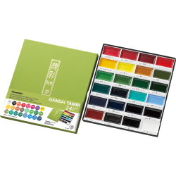Coffret de 24 godets de peinture aquarelle japonaise Gansai Tambi - couleurs standards