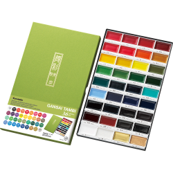 Coffret de 36 godets de peinture aquarelle japonaise Gansai Tambi