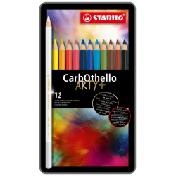 Coffret métal de 12 crayons Pastel CarbOthello - Stabilo