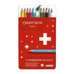 Coffret de 12 crayons Swisscolor aquarellables - Caran d'Ache