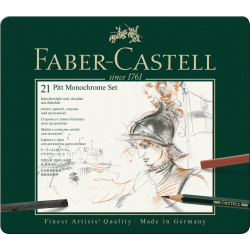 Coffret 21 pièces Pitt monochrome - Faber Castell
