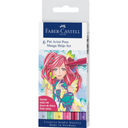 Pochette de 6 feutres Pitt Manga Shojo - Faber-Castel