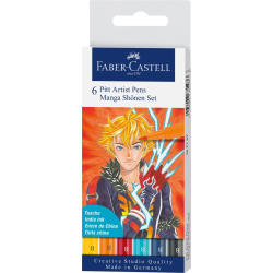 Pochette de 6 feutres Pitt Manga Shonen - Faber-Castel