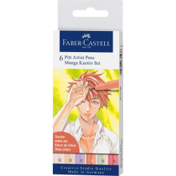 Pochette de 6 feutres Pitt Manga Kaoiro - Faber Castell