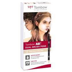 Coffret de 12 Feutres double pointe Portrait - Tombow ABT