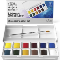 Coffret de poche de 12 1/2 godet d'aquarelle fine Sketcher Cotman - Winsor & Newton