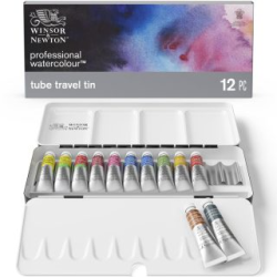 Coffret de 12 tubes d'aquarelle extra-fine 5ml Travel Tin - Winsor & Newton