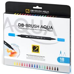 Boîte de 18 feutres DB-Brush Aqua - Dalbe
