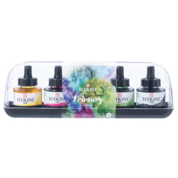 Coffret de 5 flacons de 30ml Encre Ecoline - Talens