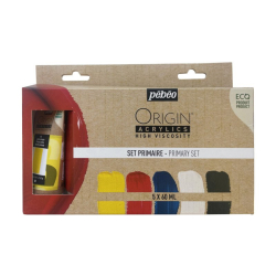 Coffret de 5 couleurs acryliques primaires 60 ml Origin - Pébéo