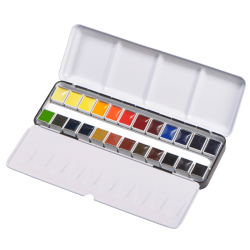 Coffret metal de 24 1/2 godets d'aquarelle extra-fine - Blockx