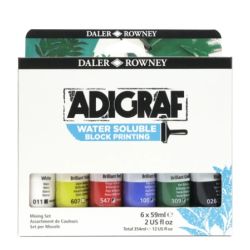 Coffret de 6 Encres linogravure Adigraf 59ml
