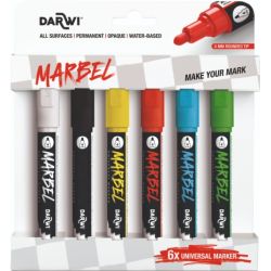 Coffret Primaire de 6 Marqueurs universel Marbel - Darwi