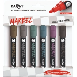 Coffret Métallique de 6 Marqueurs universel Marbel - Darwi