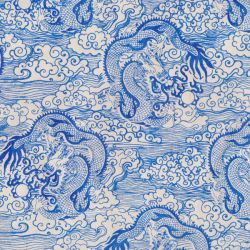 Dragons bleus sur fond blanc